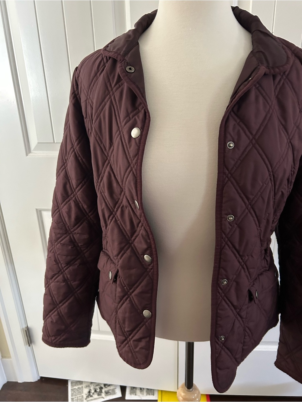 Eddie Bauer Quilted Puffer Jacket in Deep Mauve